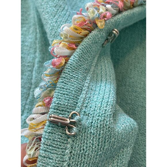 JSS Woman’s 3pcs suit Small knit wear blue teal wool blend USA classic luxury - Picture 11 of 16